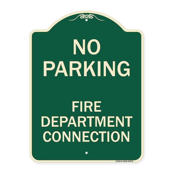 Signmission No Parking No Parking Fire Department Connection Heavy-Gauge Aluminum Sign, 24" x 18", G-1824-23670 A-DES-G-1824-23670 - main